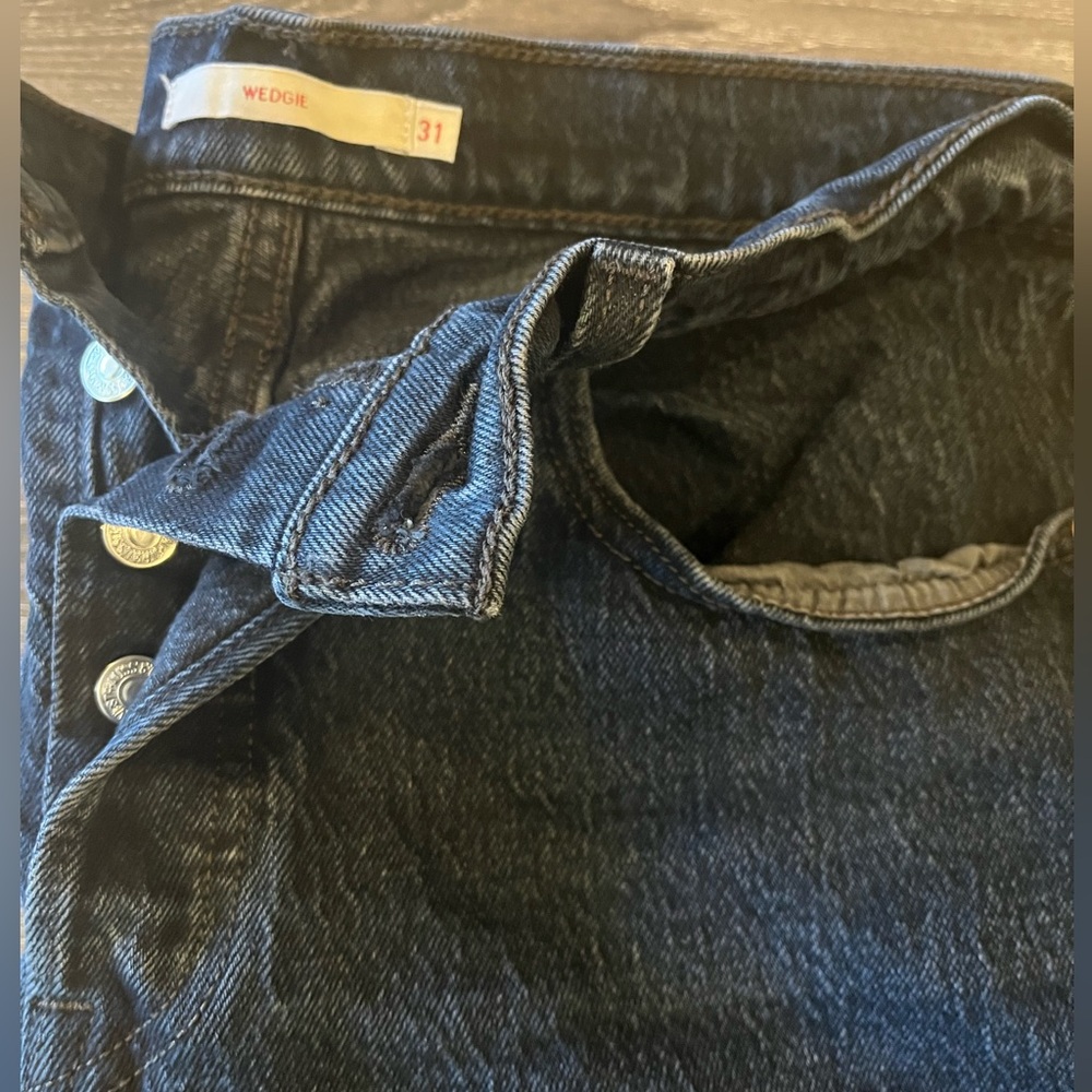 Levi's Premium Wedgie Icon Jeans Washed Black | Size 31 | - Picture 3 of 5